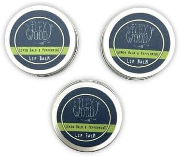 The Ilex Wood - All Natural Lip Balm - Lemon Balm and Peppermint - Cold Sore Treatment for Lips, Palm Oil Free, Cruelty Free, Plastic Free, Moisturising Lip Balm, Handcrafted - 10ml (0.34 fl oz)
