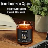 Smoked Vanilla Whiskey Candle - Scented Black Candles for Men or Women - Bourbon, Tobacco & Caramel Soy Wax Mens Candle - Infused w/Essential Oils | Long 50Hr Burn,9oz I Non Toxic I Made in USA