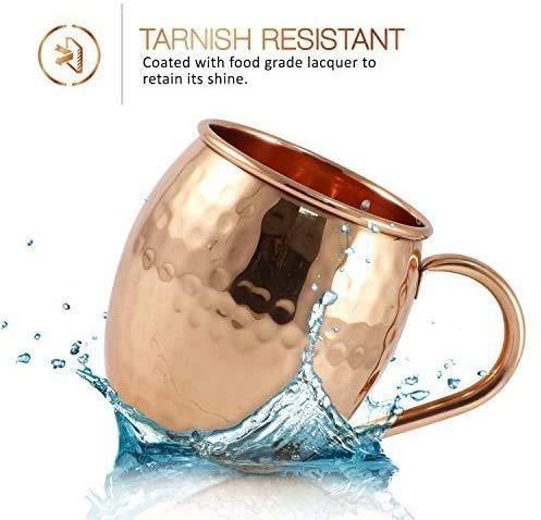 BOLD & DIVINE Moscow Mule Copper Mugs - Set of 2, 100% HANDCRAFTED - Food Safe Pure Copper Solid Mugs - 16 oz Gift Set with Premium Quality Cocktail Straws & Shot Glass! - Handmade Lifestyle Shop