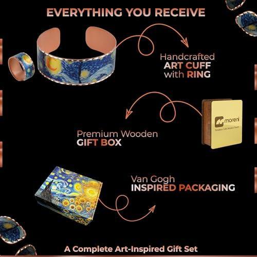 Moreni Copper Bracelet for Women with Wooden Gift Box – Art-Inspired Elegant & Timeless Handmade Jewelry Gift - Handmade Lifestyle Shop