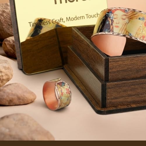 Moreni Copper Bracelet for Women with Wooden Gift Box – Art-Inspired Elegant & Timeless Handmade Jewelry Gift