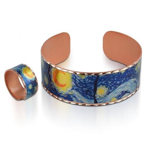 Moreni Copper Bracelet for Women with Wooden Gift Box – Art-Inspired Elegant & Timeless Handmade Jewelry Gift - Handmade Lifestyle Shop