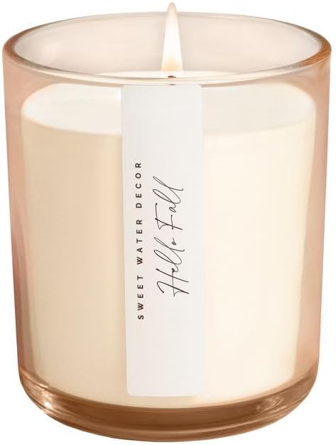 Sweet Water Decor Cashmere and Vanilla Scented Soy Candles – Milky Coconut, Jasmine, Soft Cashmere, Exotic Musk – Cozy Aroma – 50 Hour Burn – 12oz Tinted Glass Jar for Home Decor and Bedroom Decor