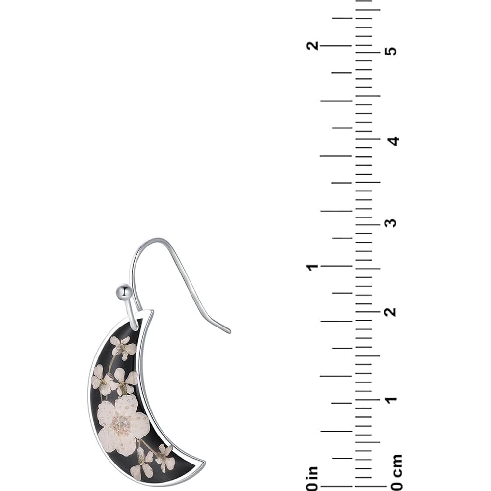 Forget-Me-Not and Queen Anne's Lace Pressed Wildflower Earrings | Pressed Flower Earrings | Handmade Drop and Dangle Earrings | Gift for Woman