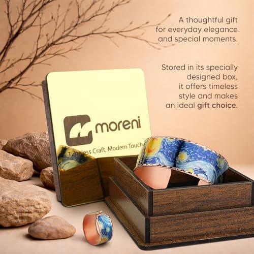 Moreni Copper Bracelet for Women with Wooden Gift Box – Art-Inspired Elegant & Timeless Handmade Jewelry Gift - Handmade Lifestyle Shop