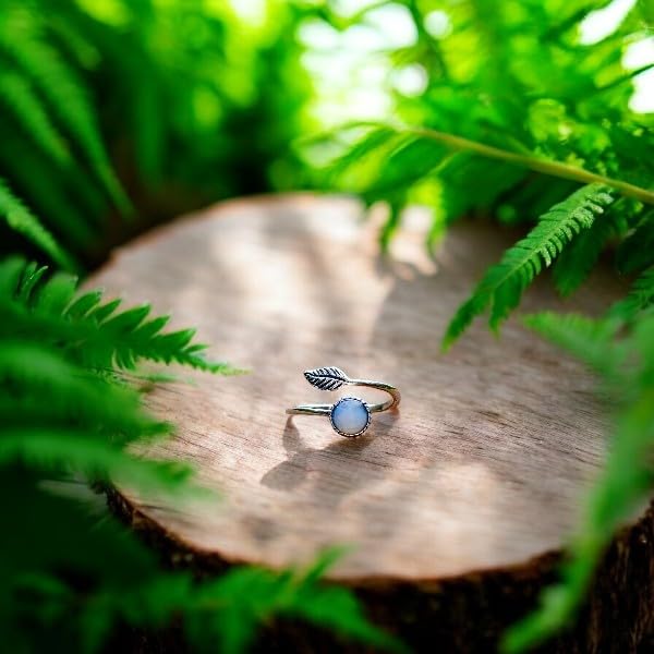 Bottled Up Designs Handmade Vintage Botanical Ring, Recycled Antique Glass Bottles, Sterling Silver, Eco Friendly, Made in USA, Birthday Gifts, Mothers Day, Women, Anniversary