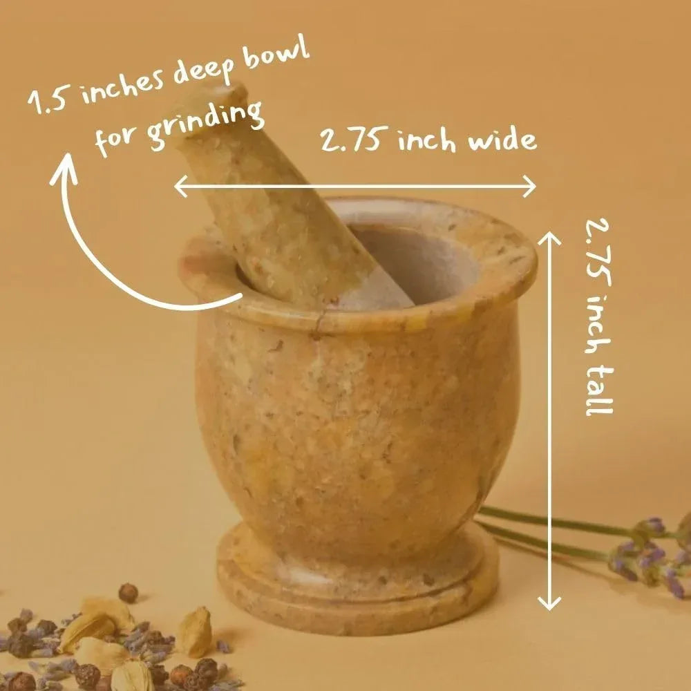 Small Mortar Pestle Set, Kitchen Tools, Kitchen Countertop Decor, Grinding, Crushing, Herbs, Garlic, Nuts, Spices, Rustic Style, Handcrafted, Made from Soapstone, Gray - Handmade Lifestyle Shop