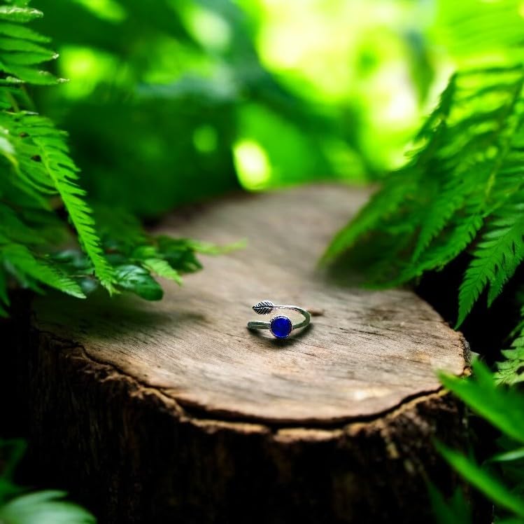 Bottled Up Designs Handmade Vintage Botanical Ring, Recycled Antique Glass Bottles, Sterling Silver, Eco Friendly, Made in USA, Birthday Gifts, Mothers Day, Women, Anniversary