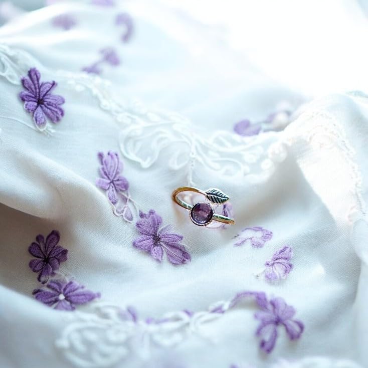 Bottled Up Designs Handmade Vintage Botanical Ring, Recycled Antique Glass Bottles, Sterling Silver, Eco Friendly, Made in USA, Birthday Gifts, Mothers Day, Women, Anniversary