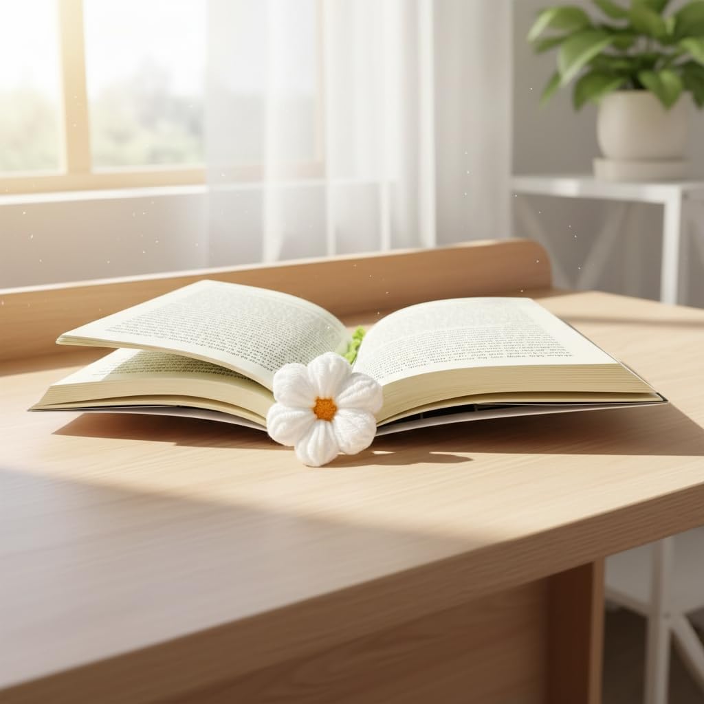 Bookmarks for Women – 6 Pack Handmade Flower Crochet Bookmarks – Book Marks for Reading, Cute Idea for Book Lovers Gifts