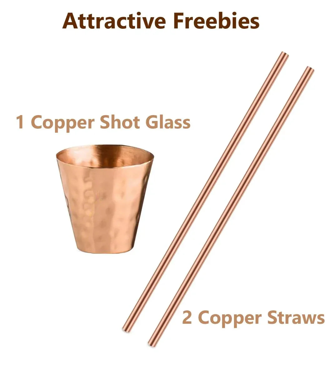 BOLD & DIVINE Moscow Mule Copper Mugs - Set of 2, 100% HANDCRAFTED - Food Safe Pure Copper Solid Mugs - 16 oz Gift Set with Premium Quality Cocktail Straws & Shot Glass! - Handmade Lifestyle Shop