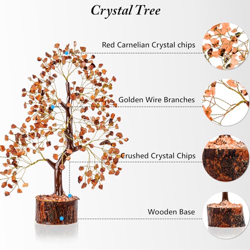 7 Chakra Healing Crystal Tree Kit, Bracelet, Pendant, Necklaces, Handmade Gemstone Money Bonsai Tree of Life Feng Shui Decor for Home Office, Positive Energy, Reiki Healing, for Women