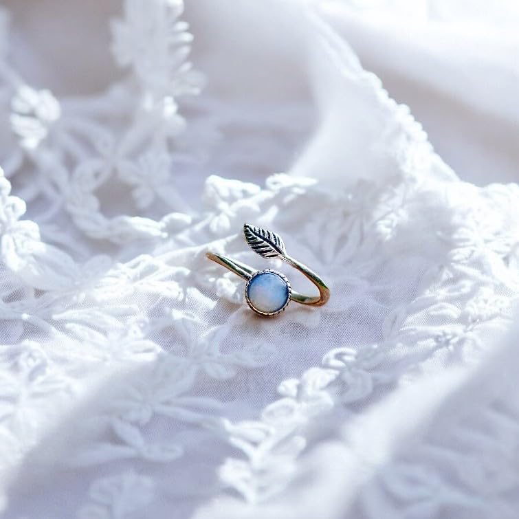 Bottled Up Designs Handmade Vintage Botanical Ring, Recycled Antique Glass Bottles, Sterling Silver, Eco Friendly, Made in USA, Birthday Gifts, Mothers Day, Women, Anniversary