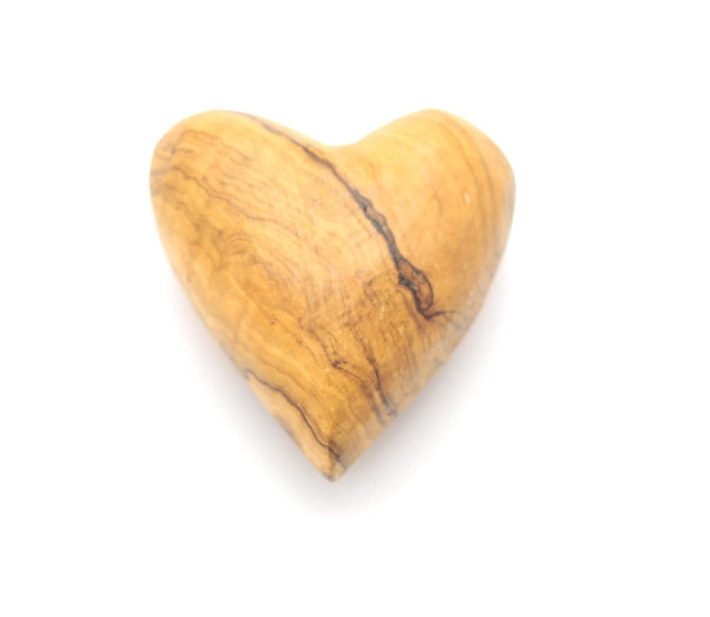 Handmade Wooden Hearts, Set of Five Olive Wood Carved Hearts from The Holy Land, Carved Wood Hearts for Gifts Anniversary Valentine Gift, Loss Love, Wooden Hearts for Wedding, Heart Décor