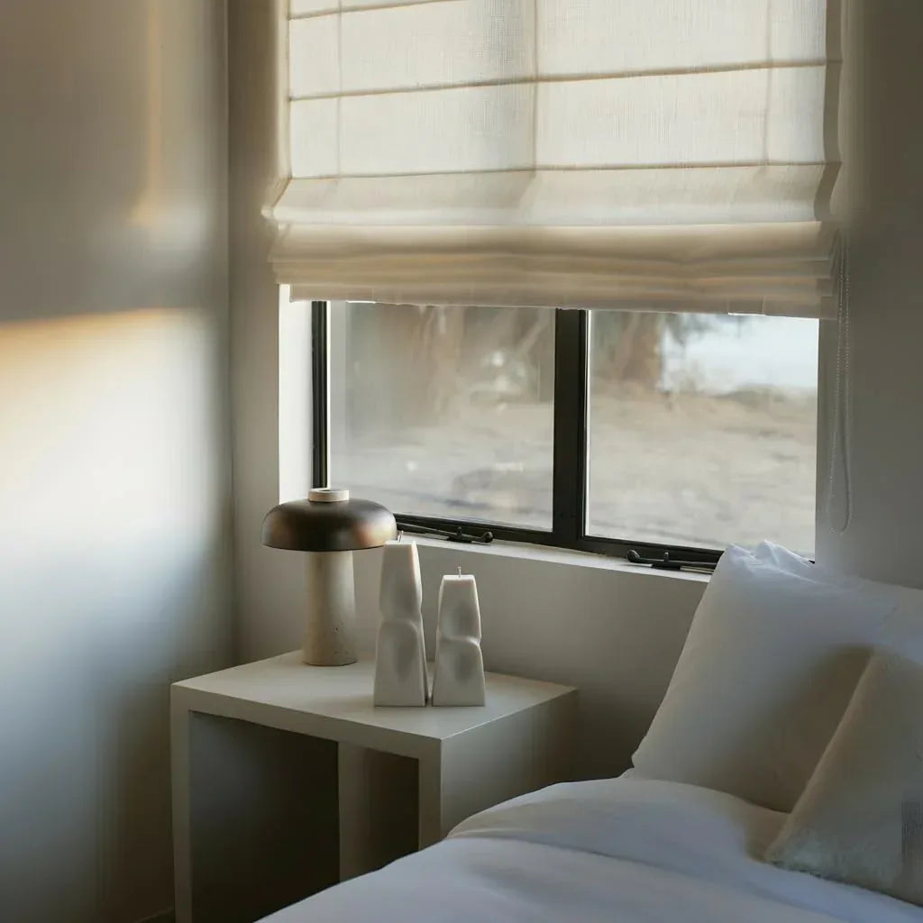 LAWA Twisted Pyramid Candle - Beautiful Handmade Pillar Soy Wax Elegant Aesthetic Candle Housewarming Gift Home Room Shelf Decor Idea (Set of 2) (White) - Handmade Lifestyle Shop