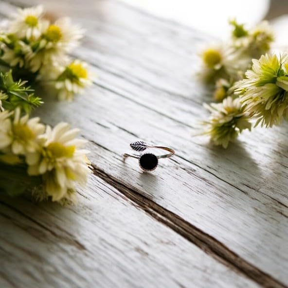 Bottled Up Designs Handmade Vintage Botanical Ring, Recycled Antique Glass Bottles, Sterling Silver, Eco Friendly, Made in USA, Birthday Gifts, Mothers Day, Women, Anniversary