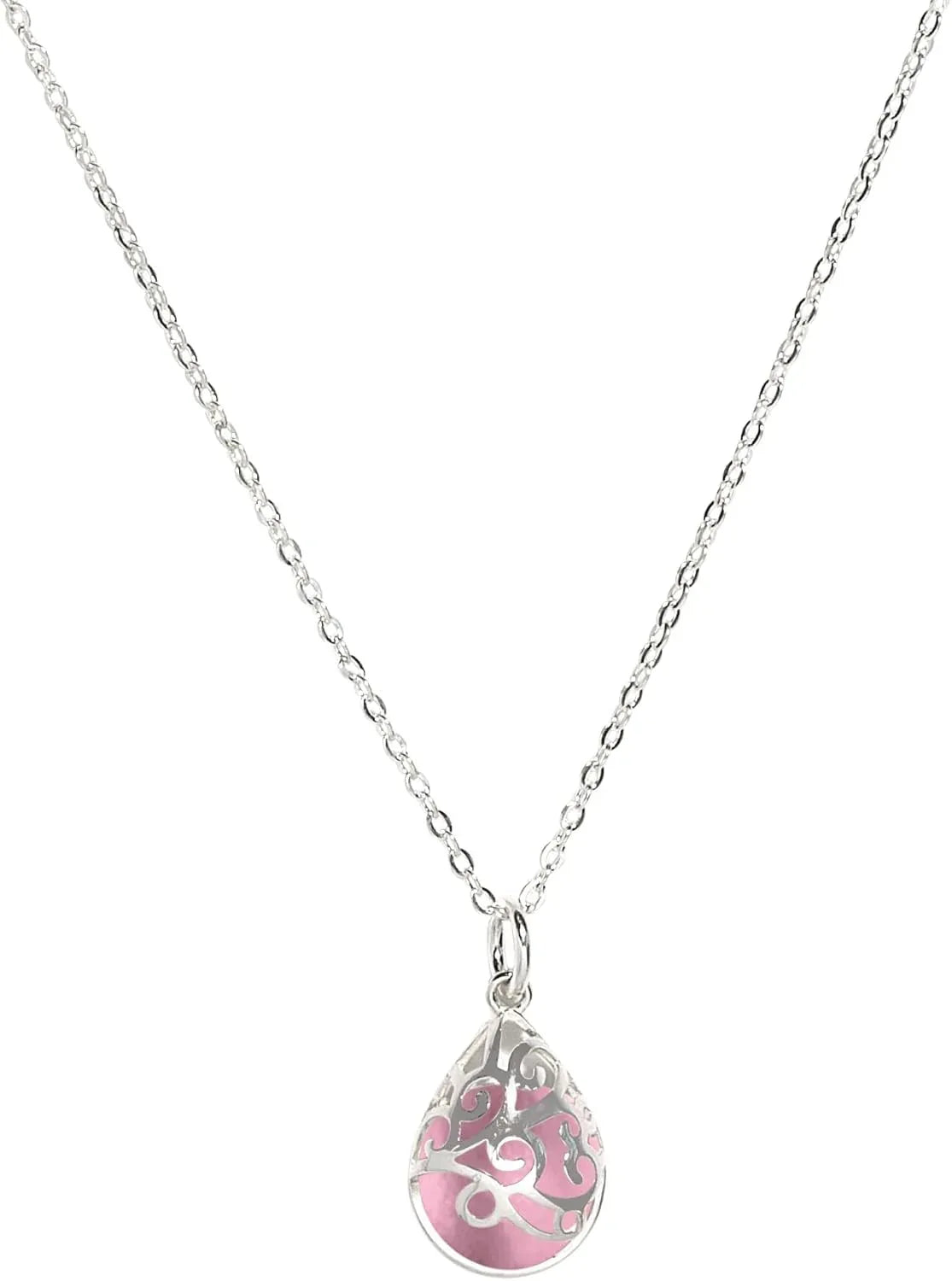 Bottled Up Designs Handmade Filigree Teardrop Necklace, Recycled Antique Glass, Sterling Silver, Eco Friendly, Made in USA, Birthday Gifts, Mothers Day, Women, Anniversary - Handmade Lifestyle Shop