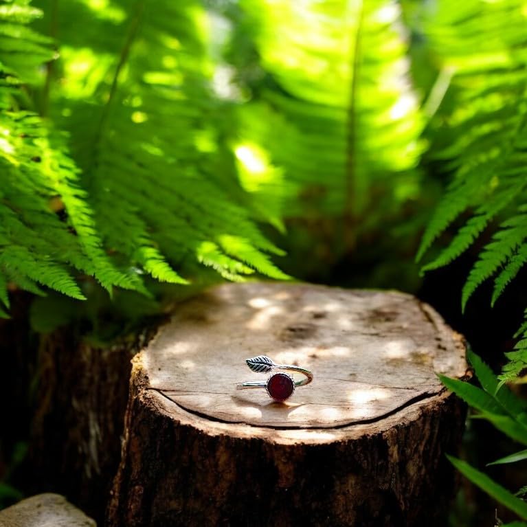 Bottled Up Designs Handmade Vintage Botanical Ring, Recycled Antique Glass Bottles, Sterling Silver, Eco Friendly, Made in USA, Birthday Gifts, Mothers Day, Women, Anniversary