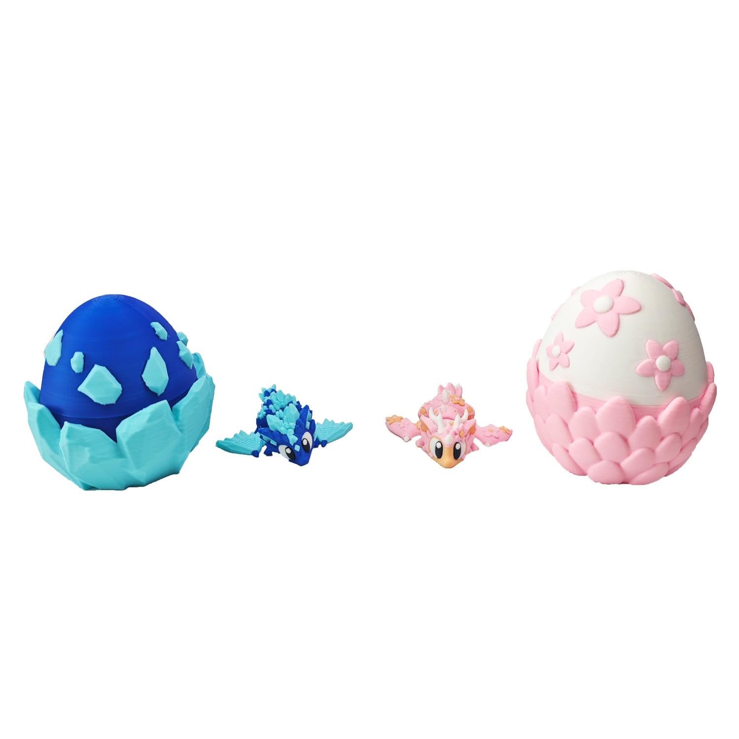 Enchanted 3D Egg with Miniature Inside - Handcrafted Printed Collectible | Fantasy Decor & Gift (Ice Cream Dragon & Egg (Box))