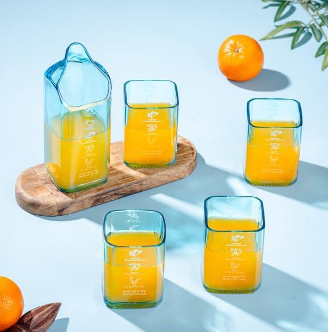 Upcycled Bombay Sapphire Gin Glasses for Drinks - Set of 2 with Velvet Gift Box | Eco-friendly Glassware handcrafted from Gin bottles | Ideal for Gin, Whiskey, Juices, Smoothies, Cocktails - Handmade Lifestyle Shop