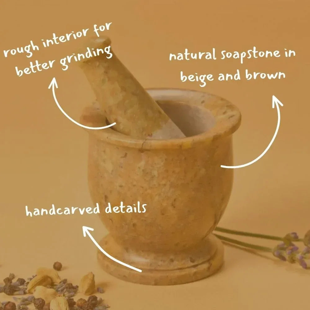 Small Mortar Pestle Set, Kitchen Tools, Kitchen Countertop Decor, Grinding, Crushing, Herbs, Garlic, Nuts, Spices, Rustic Style, Handcrafted, Made from Soapstone, Gray - Handmade Lifestyle Shop