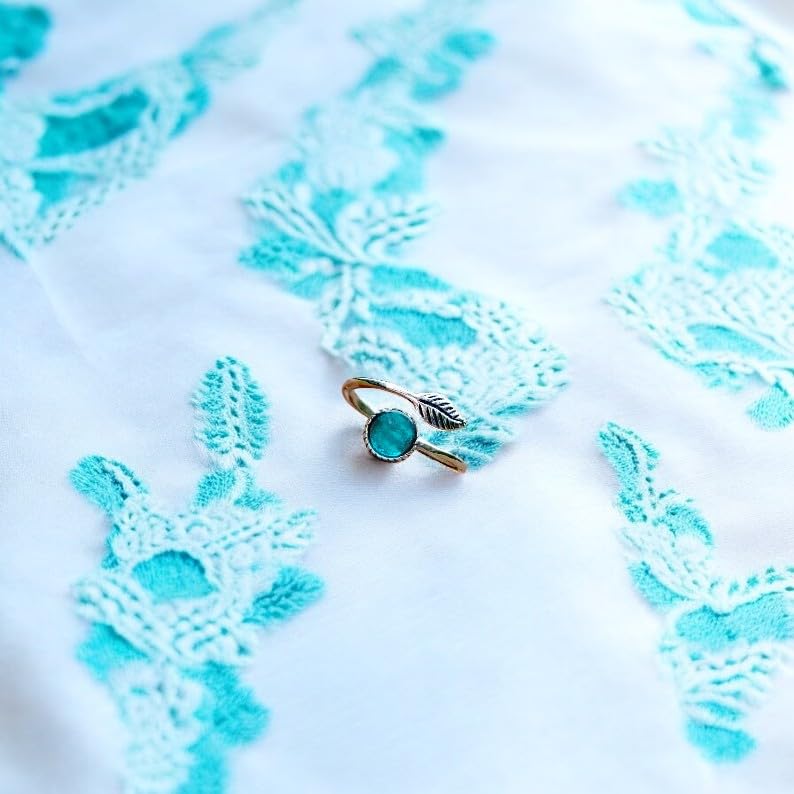 Bottled Up Designs Handmade Vintage Botanical Ring, Recycled Antique Glass Bottles, Sterling Silver, Eco Friendly, Made in USA, Birthday Gifts, Mothers Day, Women, Anniversary