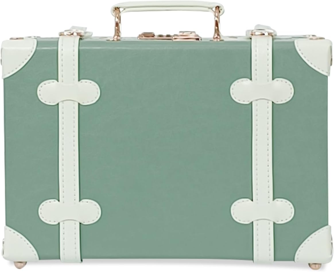 Unitravel Baby Keepsake Case, Handmade Memory Storage Box, Newborn Keepsake Box, Vintage Suitcase for Baby Shower, Baptism, Naming Ceremony or Birthday