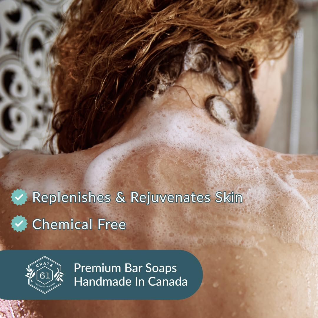 Crate 61 Organics, Handmade in Canada, Plant Based Natural Bar Soap Cold Pressed For Face & Body, w/Premium Essential Oils, For Men & Women 3 Pack (Ginger Cardamom)