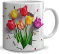 Tulip Coffee Mug - Tulip Lover Mugs Gifts for Women Men - Birthday, Christmas Gift for Friend Mom Dad Wife Husband - 3D Effect Printed Ceramic Mug (11oz)