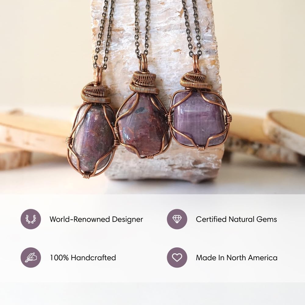 Designs by Nature Gems Necklace for Women - Designer Pendant Necklace - Antique Bronze Chain