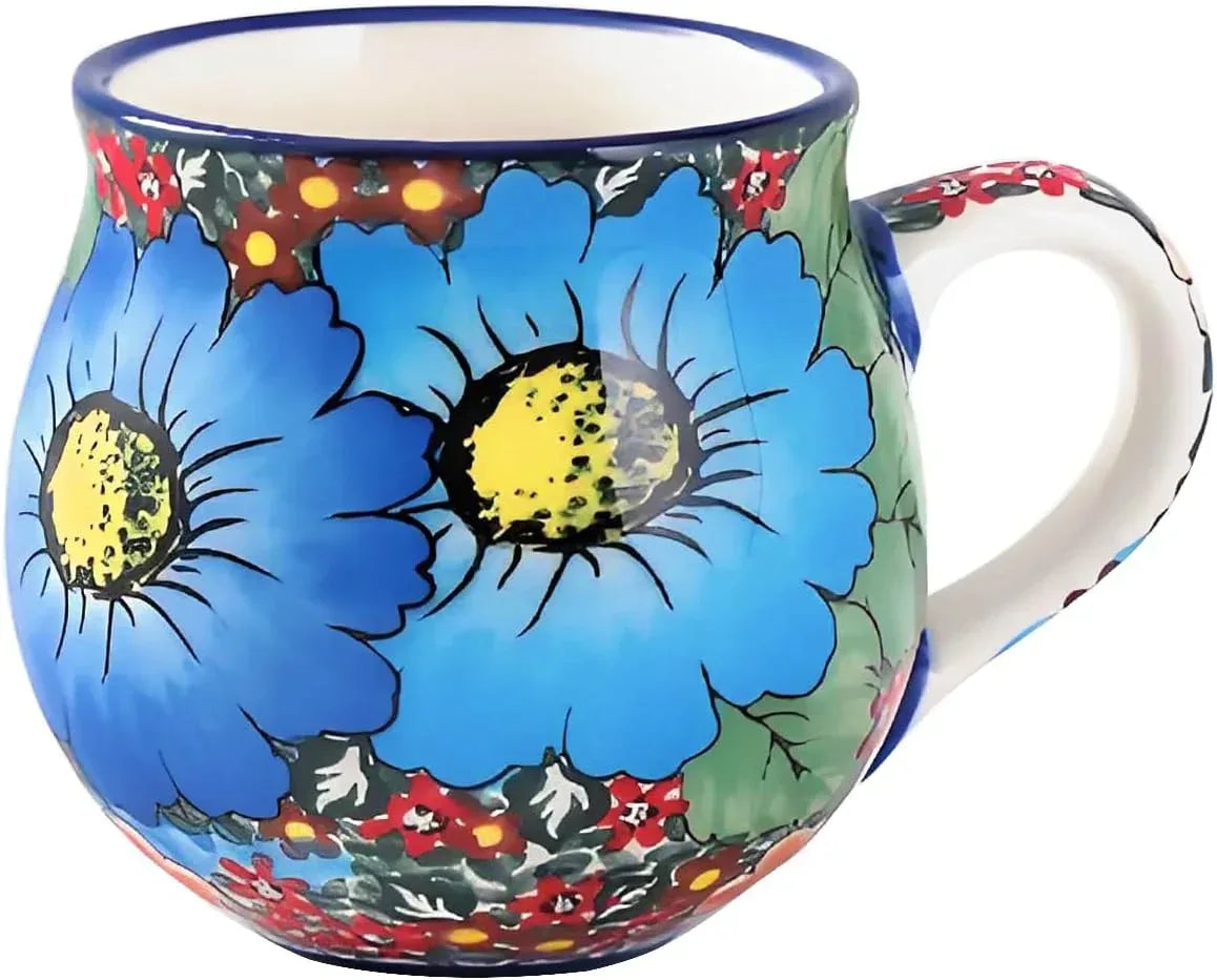 ALMA 12oz Handpainted Microwave Safe Coffee Mug, Unique Ceramic Tea Mug For Girl Friend,Mother, Woman(Assorted Flowers,Medium) - Handmade Lifestyle Shop