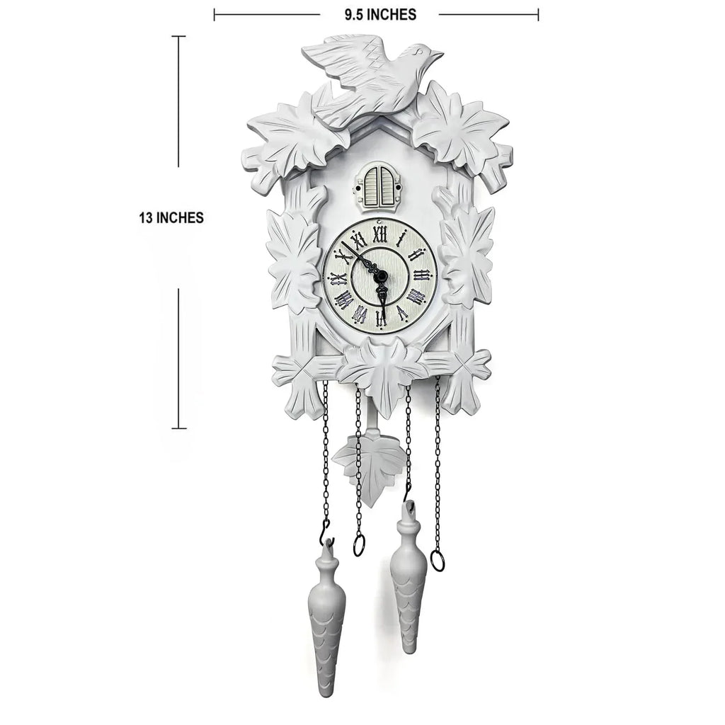 Rylai Cuckoo Clock Vintage Large Wooden Wall Clock Handcrafted 13x9.5 Inch Brown - Handmade Lifestyle Shop