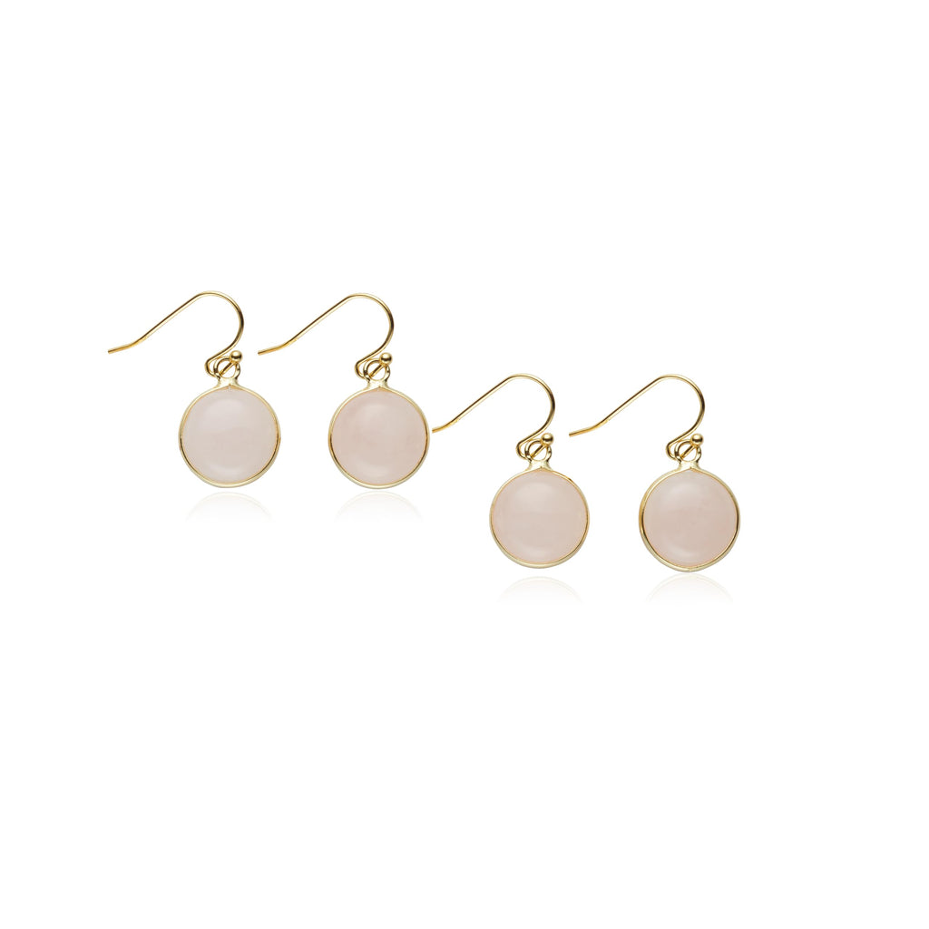 Green Earrings for Women – Dainty Gold Dangle – Real Jade -Sage - Light – Pale – Dark - Green Stone – Rose Quartz Pink Crystal Genuine – Natural Gemstone - Dainty -Short -Drop and Dangle – Lightweight - Unique Anniversary Birthday Gifts for Wife – Teacher