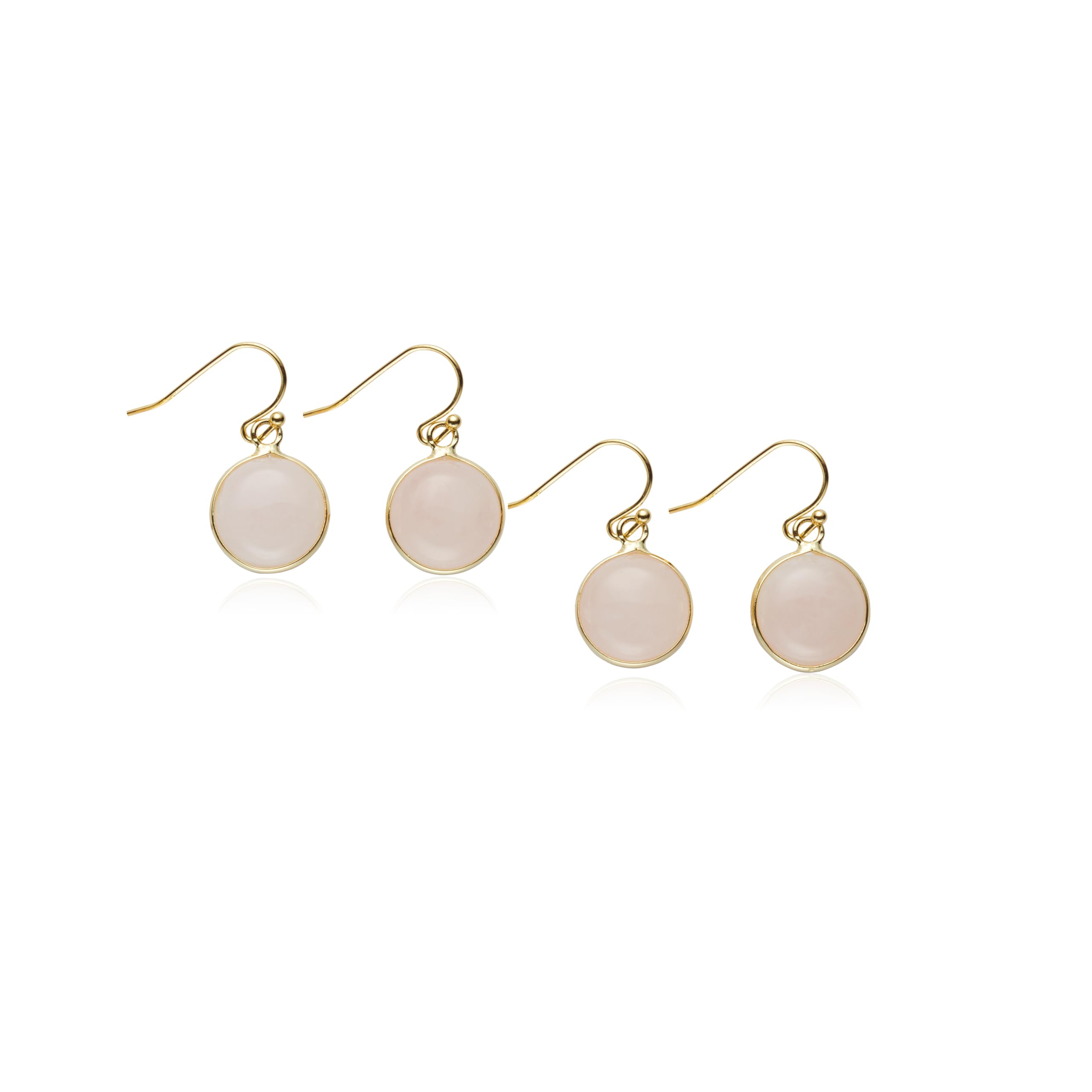 Green Earrings for Women – Dainty Gold Dangle – Real Jade -Sage - Light – Pale – Dark - Green Stone – Rose Quartz Pink Crystal Genuine – Natural Gemstone - Dainty -Short -Drop and Dangle – Lightweight - Unique Anniversary Birthday Gifts for Wife – Teacher