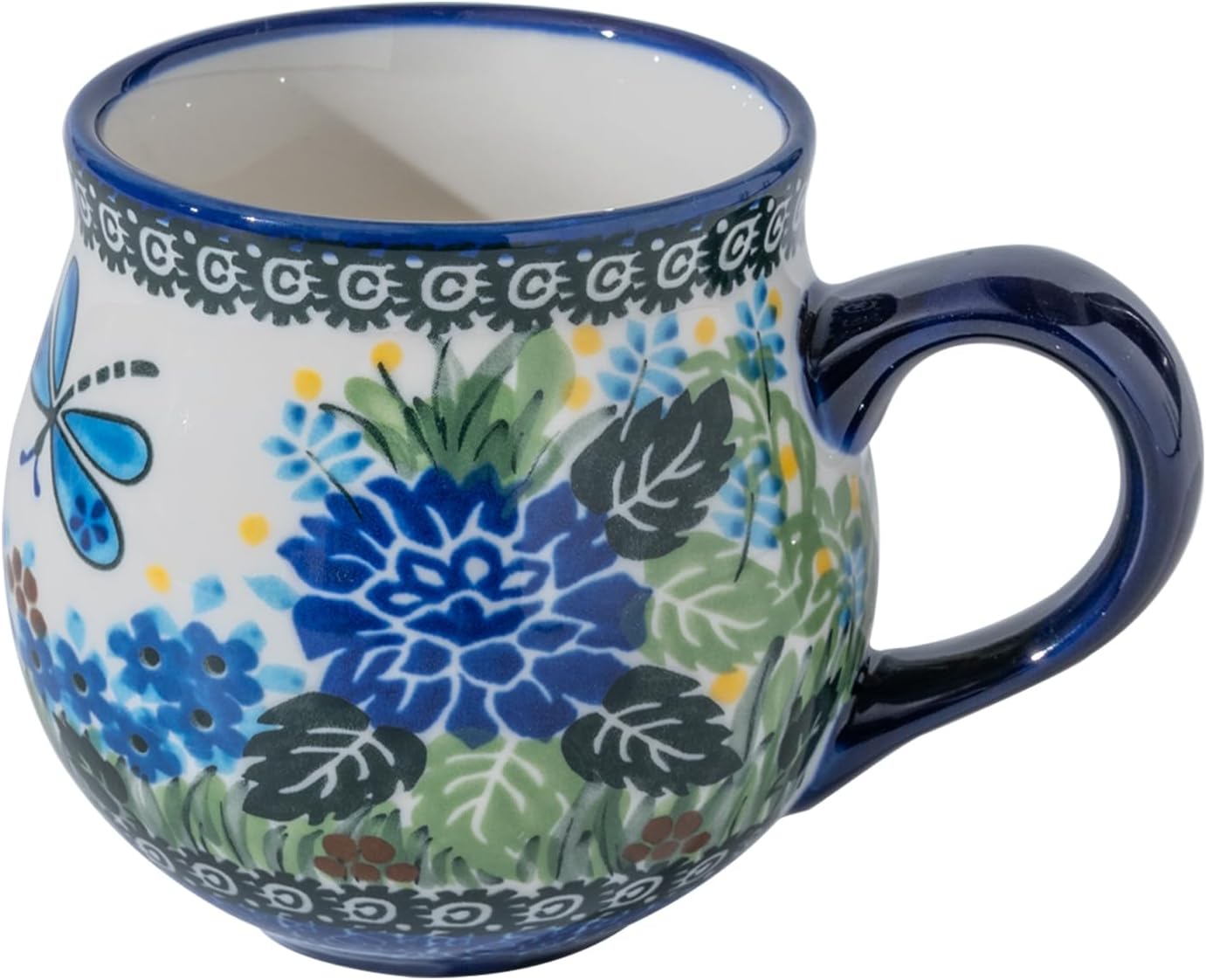 ALMA 12oz Handpainted Microwave Safe Coffee Mug, Unique Ceramic Tea Mug For Girl Friend,Mother, Woman(Assorted Flowers,Medium)