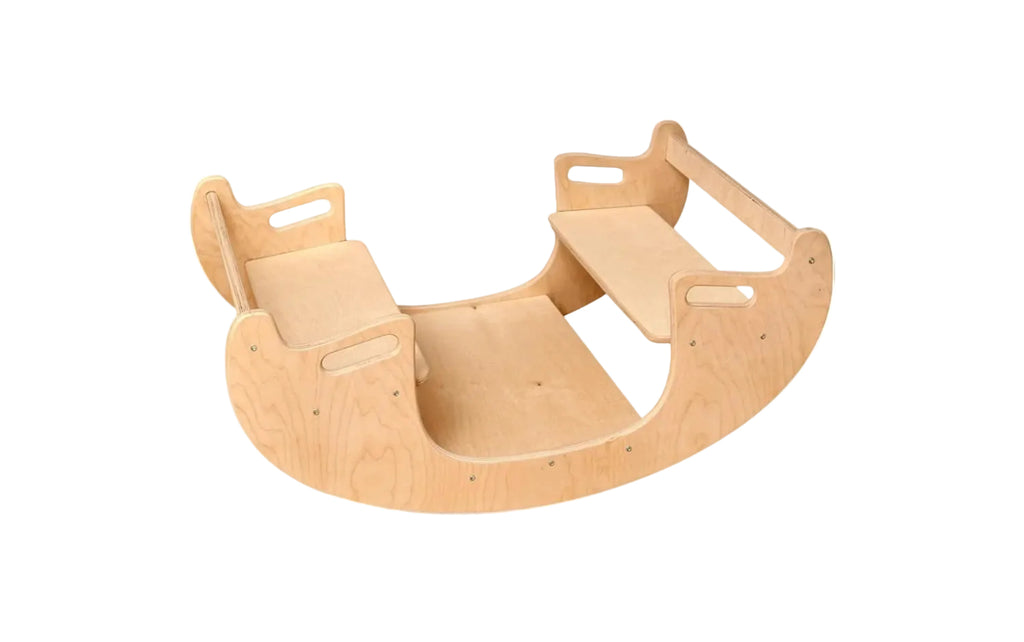 Montessori Wooden Seesaw for Kids | Rock&Roll teeter totter | Balance Board for Toddlers | Indoor Wooden Play Equipment | Handcrafted Wooden Toy for Physical Development | Children Wooden Rocking Toy - Handmade Lifestyle Shop