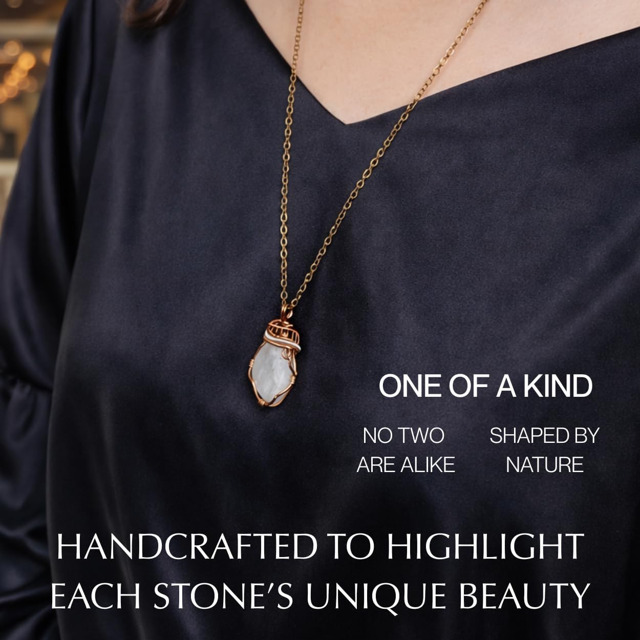 Designs by Nature Gems Necklace for Women - Designer Pendant Necklace - Antique Bronze Chain