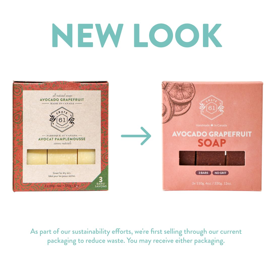 Crate 61 Organics, Handmade in Canada, Plant Based Natural Bar Soap Cold Pressed For Face & Body, w/Premium Essential Oils, For Men & Women 3 Pack (Ginger Cardamom)