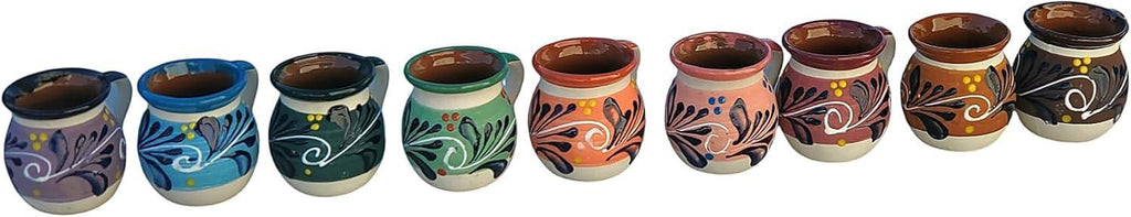 Hand-Painted Mexican clay Mugs, Floral Ceramic Coffee cups, Artisan Handmade Talavera Jarritos Mexican Mugs Tazas de Mexico (Mixed, Single (1)) - Handmade Lifestyle Shop