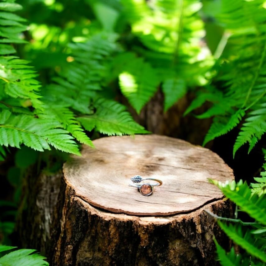 Bottled Up Designs Handmade Vintage Botanical Ring, Recycled Antique Glass Bottles, Sterling Silver, Eco Friendly, Made in USA, Birthday Gifts, Mothers Day, Women, Anniversary