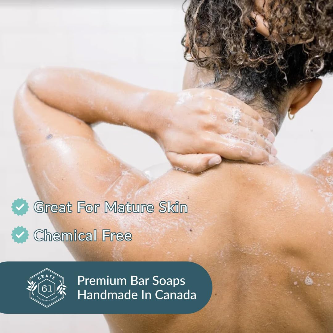 Crate 61 Organics, Handmade in Canada, Plant Based Natural Bar Soap Cold Pressed For Face & Body, w/Premium Essential Oils, For Men & Women 3 Pack (Ginger Cardamom)