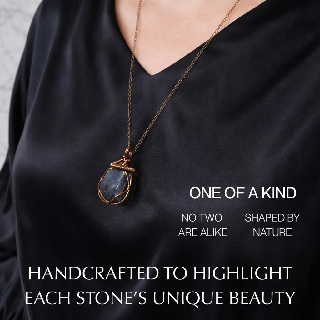 Designs by Nature Gems Necklace for Women - Designer Pendant Necklace - Antique Bronze Chain