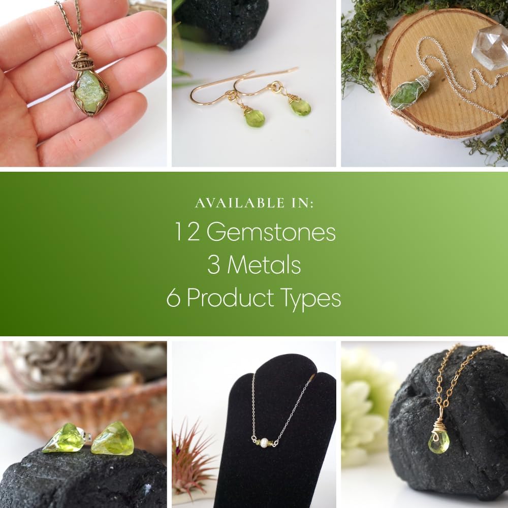 Designs by Nature Gems Necklace for Women - Designer Pendant Necklace - Antique Bronze Chain