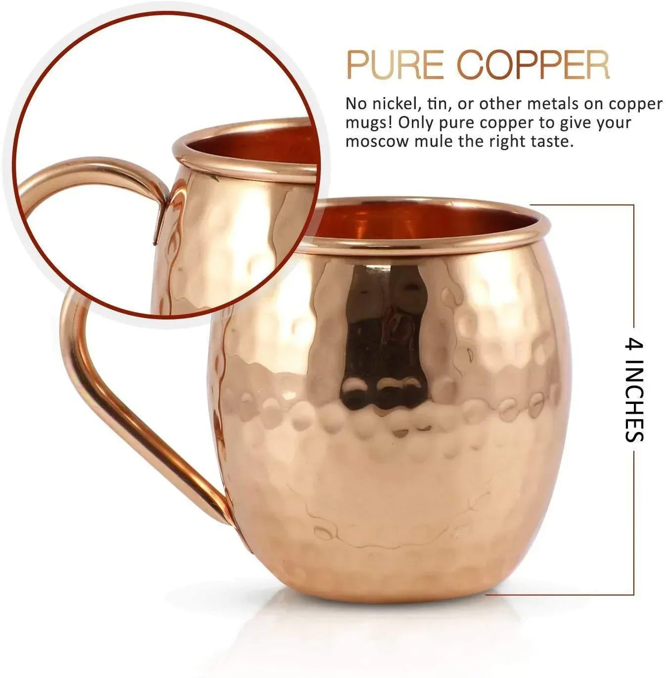 BOLD & DIVINE Moscow Mule Copper Mugs - Set of 2, 100% HANDCRAFTED - Food Safe Pure Copper Solid Mugs - 16 oz Gift Set with Premium Quality Cocktail Straws & Shot Glass! - Handmade Lifestyle Shop