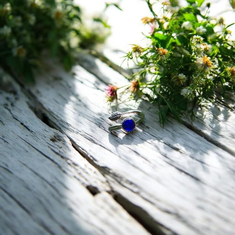Bottled Up Designs Handmade Vintage Botanical Ring, Recycled Antique Glass Bottles, Sterling Silver, Eco Friendly, Made in USA, Birthday Gifts, Mothers Day, Women, Anniversary