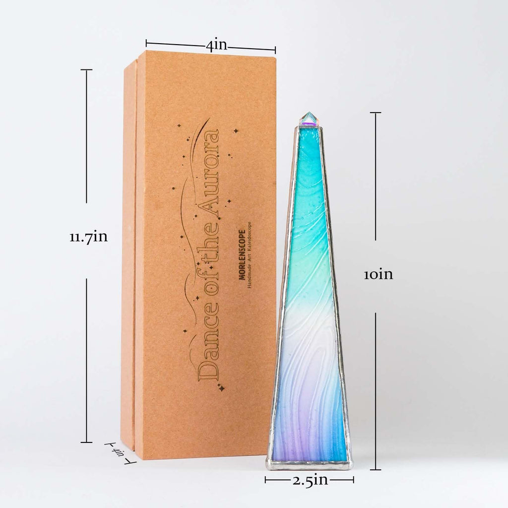 10" Aurora Kaleidoscope for Adults, Tiffany Stained Glass Handmade Adult Kaleidoscope with Gift Box,Anniversary Birthday Christmas New Year Valentine's Day Present Gift