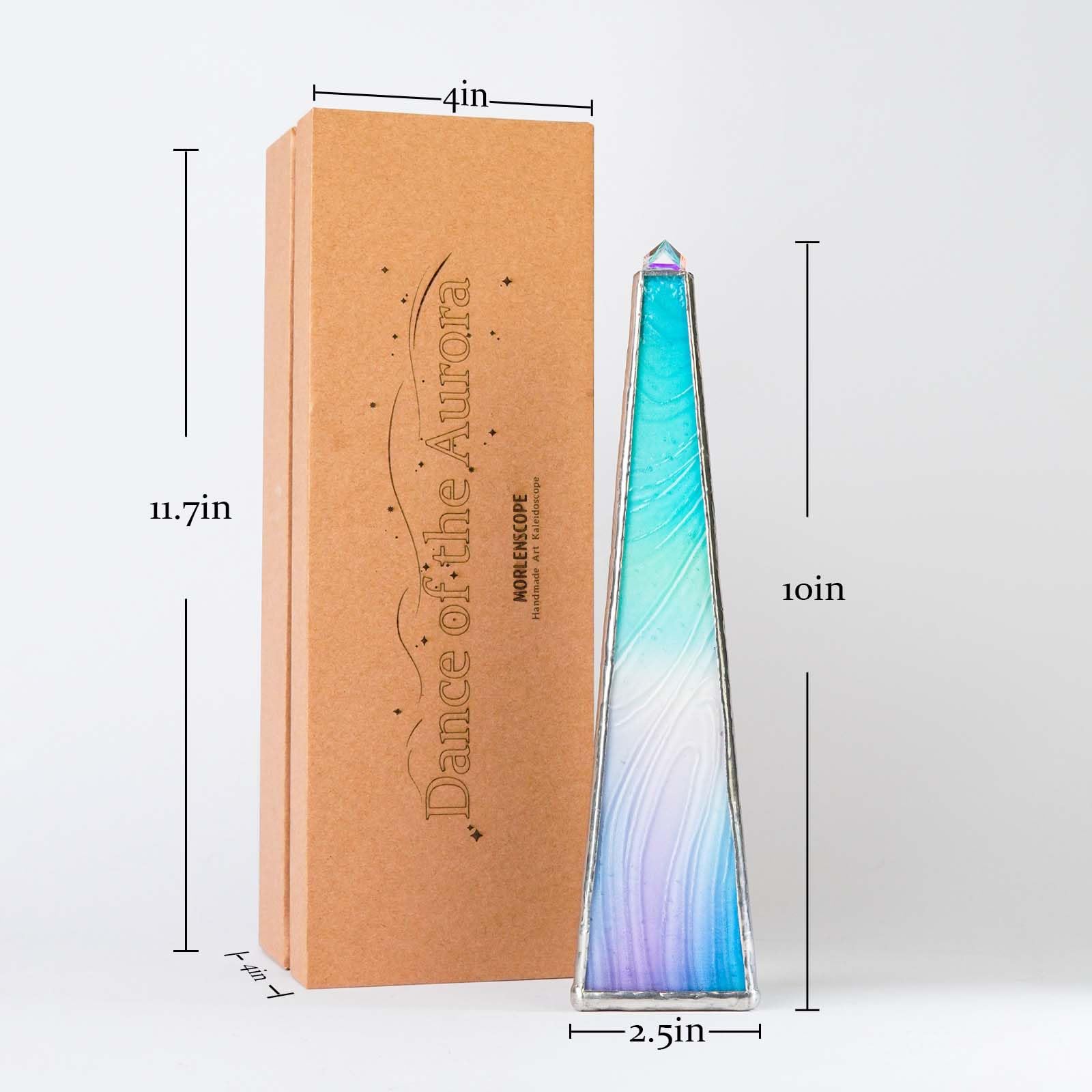 10" Aurora Kaleidoscope for Adults, Tiffany Stained Glass Handmade Adult Kaleidoscope with Gift Box,Anniversary Birthday Christmas New Year Valentine's Day Present Gift