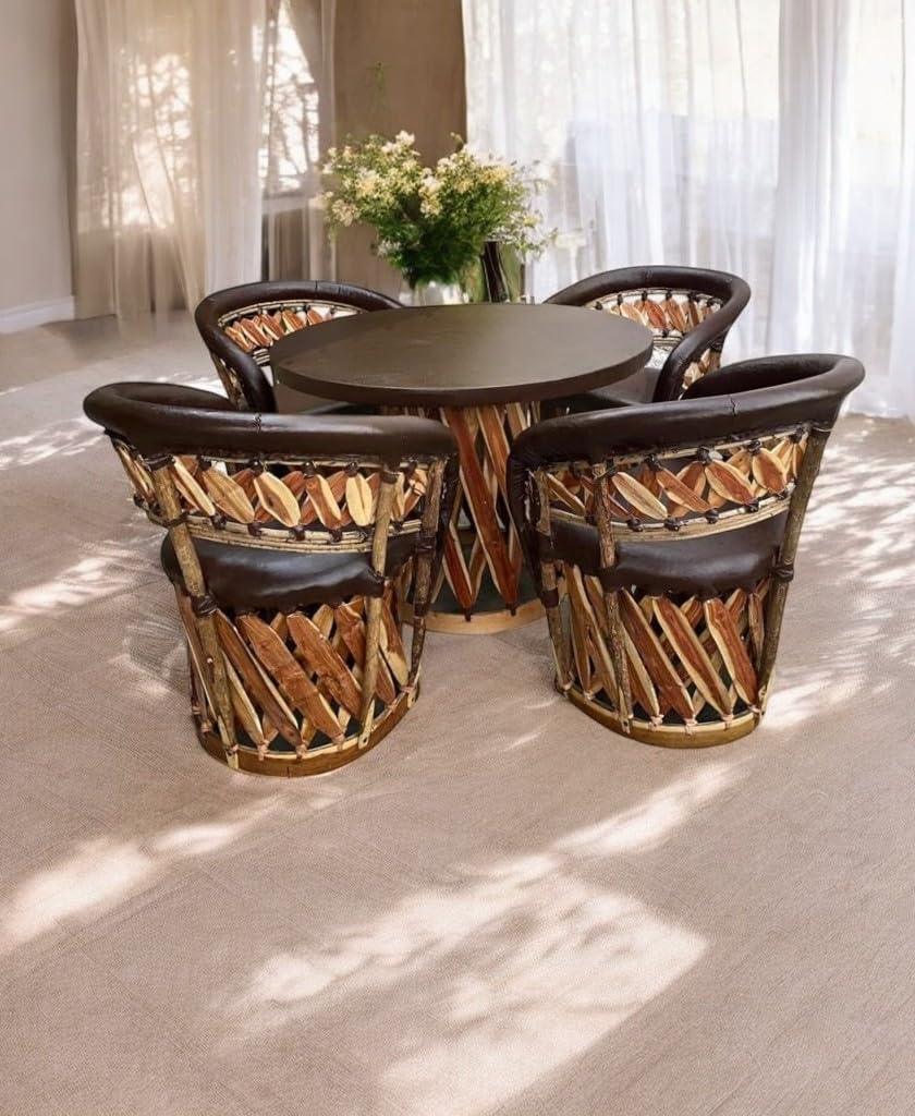 Dining Room Furniture Equipal Traditional Mexican Model Style Acapulco Handmade, Artisan Equipales San José Ideal for Your Home, House, Garden, Office equipal o equipales Dining Room equipal - Handmade Lifestyle Shop