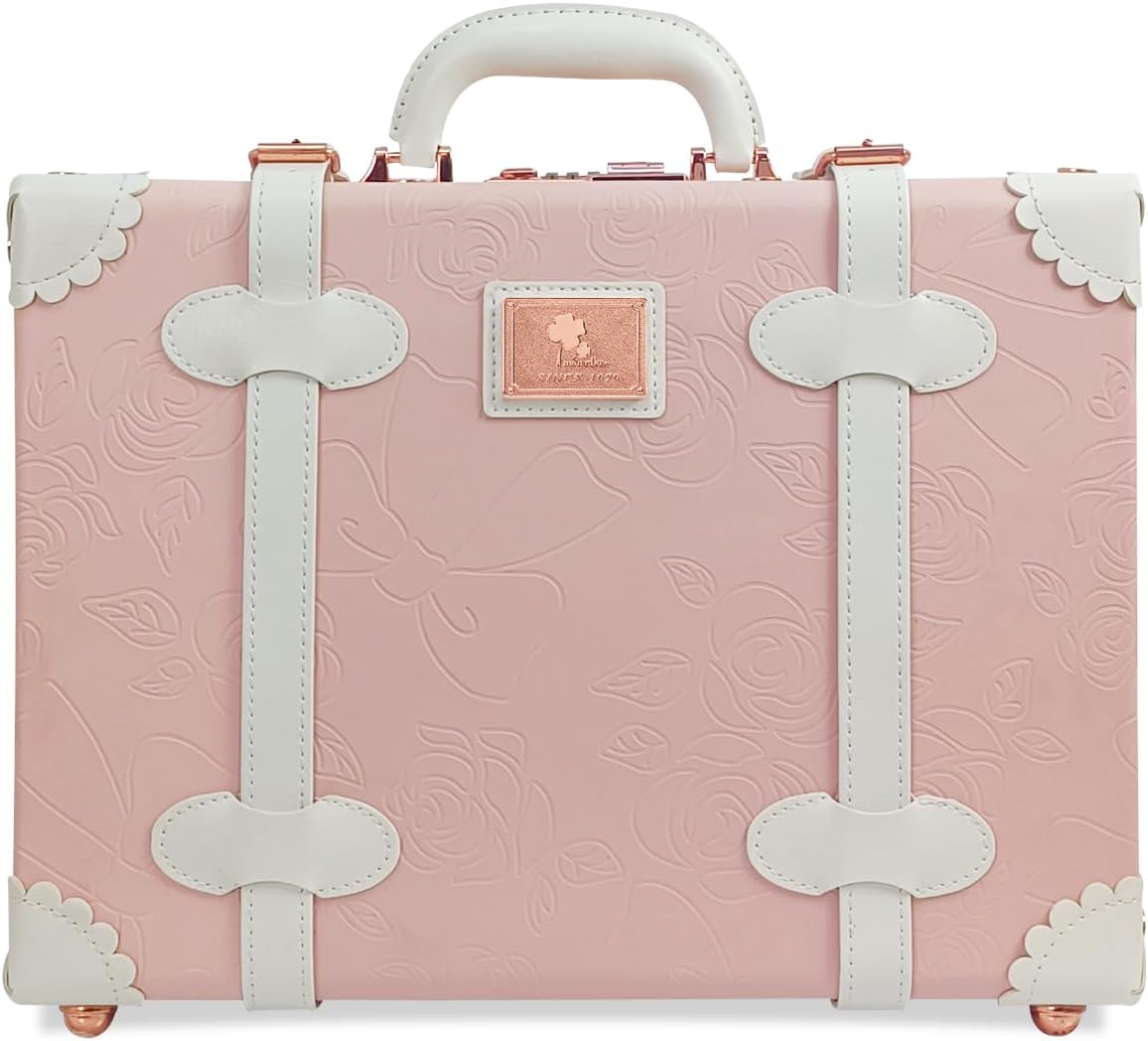 Unitravel Baby Keepsake Case, Handmade Memory Storage Box, Newborn Keepsake Box, Vintage Suitcase for Baby Shower, Baptism, Naming Ceremony or Birthday