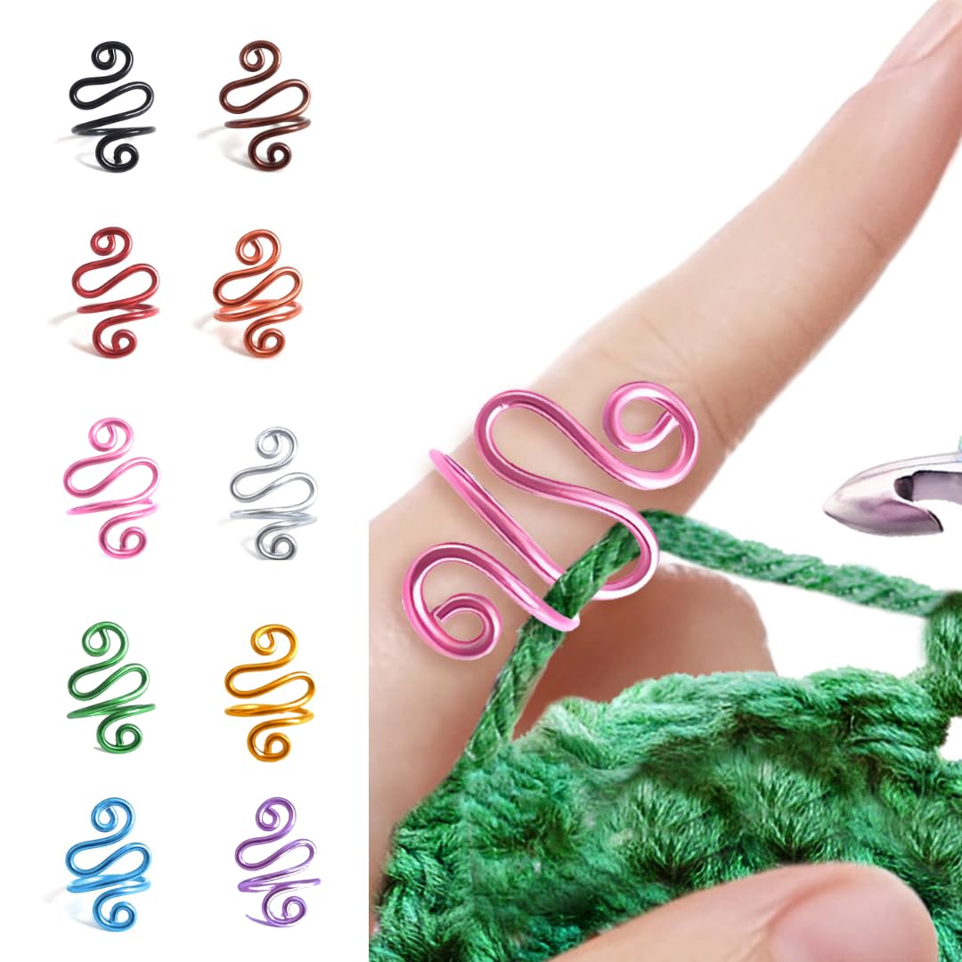 Handmade Crochet Tension Ring For Finger, Left Handed, Right Handed Zig Zag Ring, Yarn Tension Ring For Crochet, Crochet Gifts For Crocheters, Knitters
